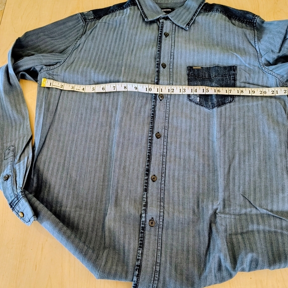 Men’s Diesel lightly distressed denim-look shirt size XL - Picture 9 of 9
